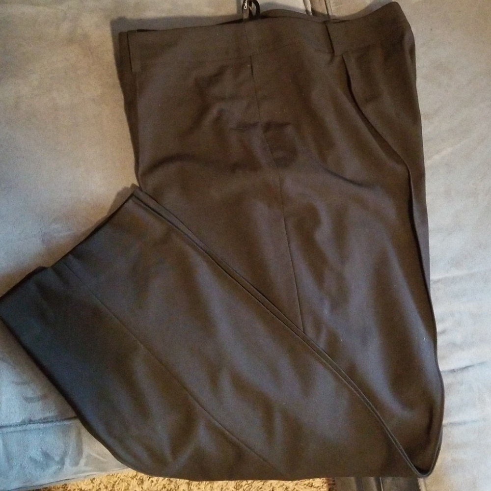 Black dress pants seams down front and back